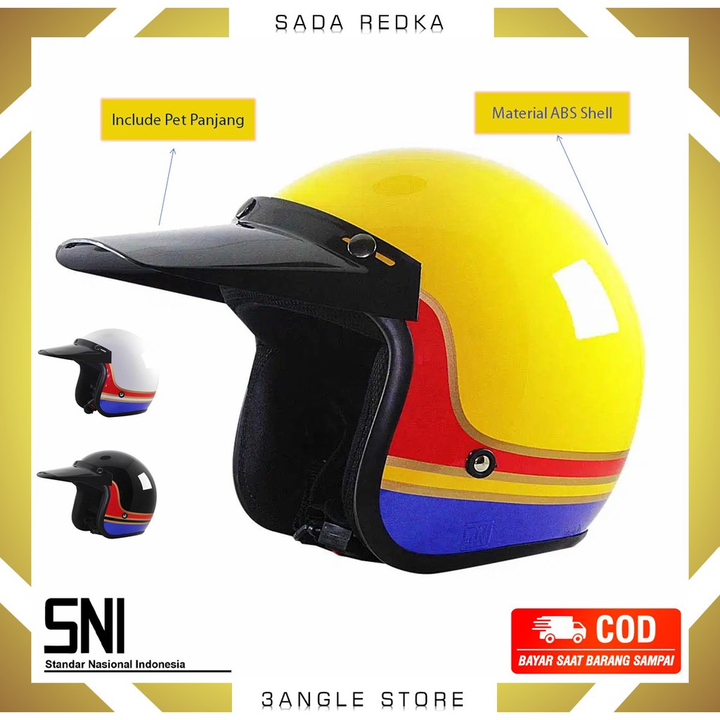 Promo Helmet Bogo Helm Retro Helem Jadul SNI Lawas Clasic Klasik Clasik Klasic Jaman Dulu Sada Redka