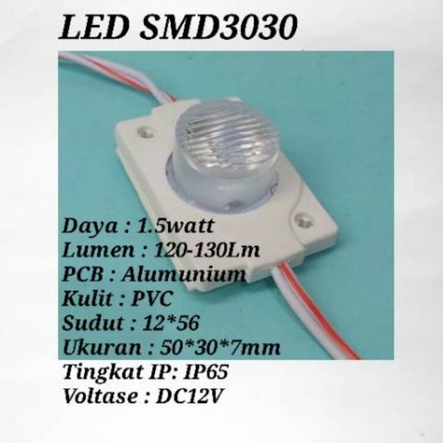 Lampu LED Modul/Module LED SMD3030 1.5w 12V mata besar