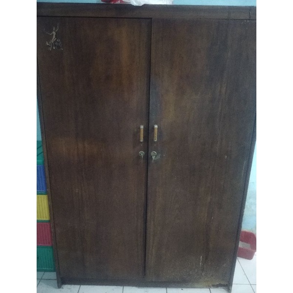 furniture antik jati solid lemari 2 pintu