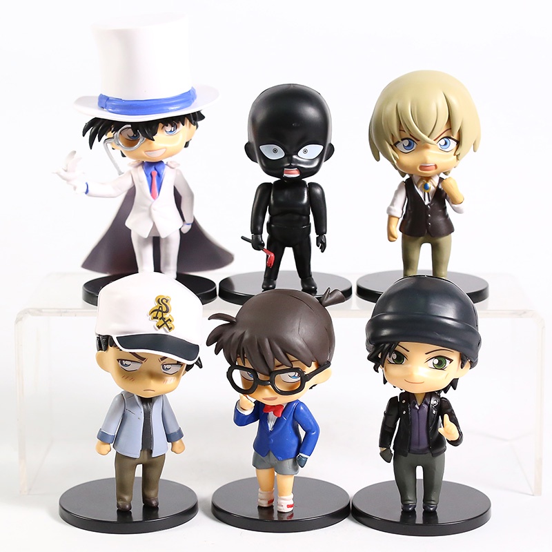 Figure Detektif Conan Edogawa Konan Kaitou Kiddo Hattory Heiki set 6