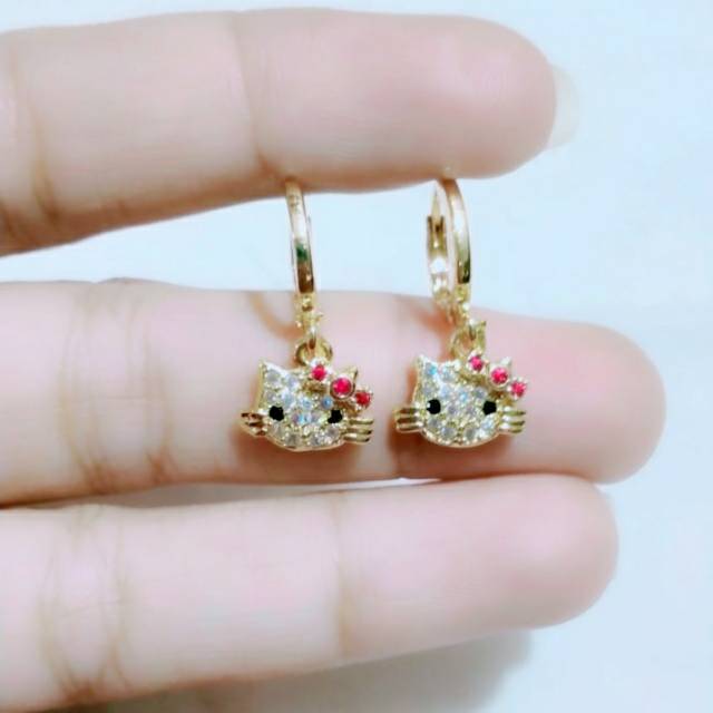 Anting anak hello kitty permata Xuping