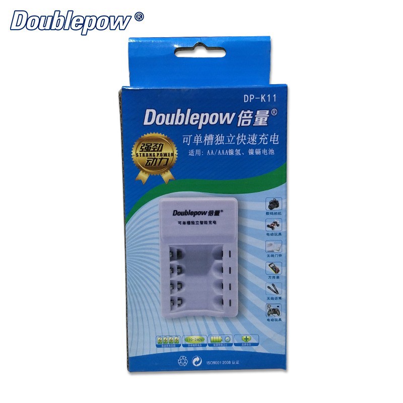 DOUBLEPOW Charger Baterai 4 Slots for AA/AAA Ni-MH Ni-CD - DP-K11 - White