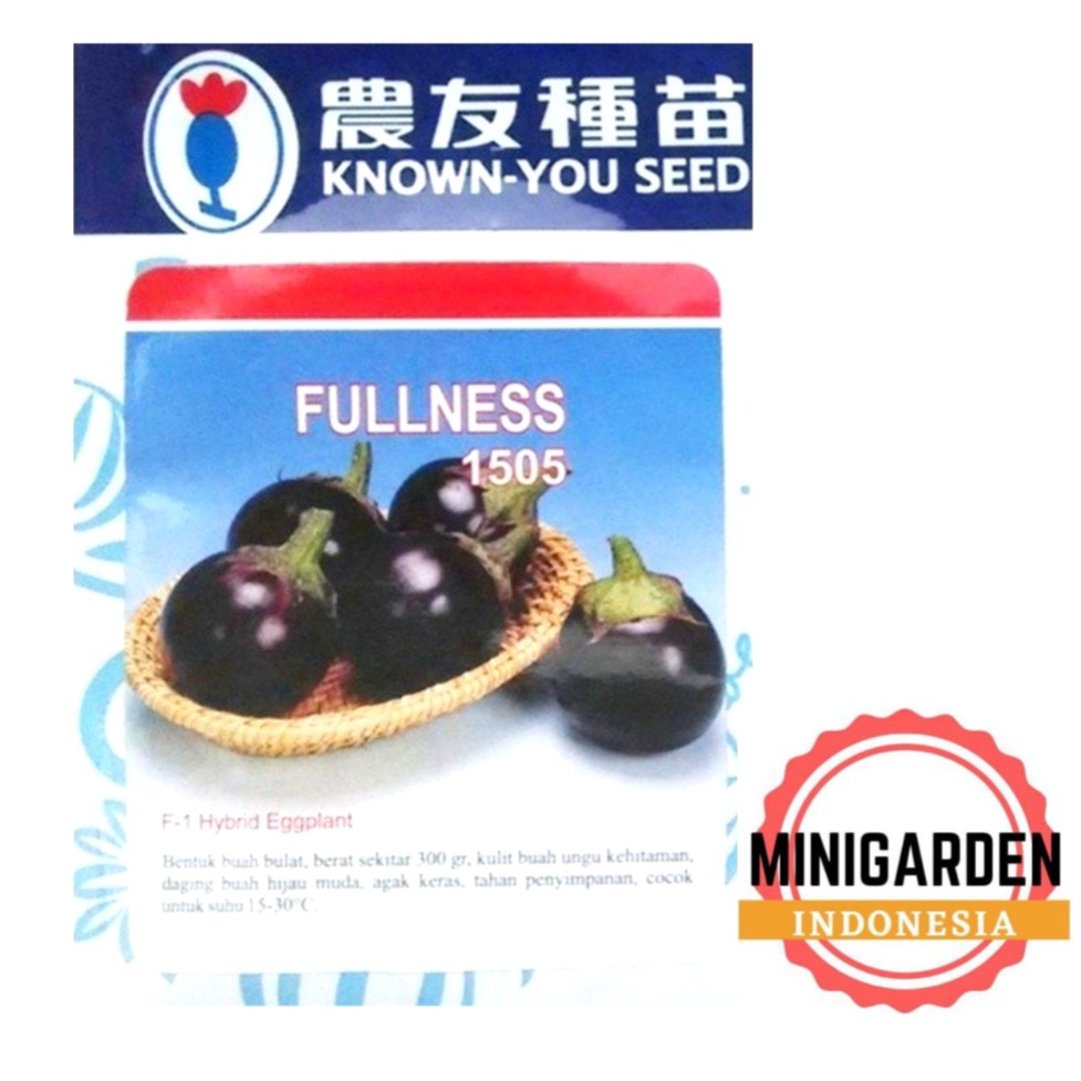 TERONG FULLNESS 5 GRAM PACK BESAR benih biji bibit terong bulat ungu tua hitam terung ungu hibrida f1 known you seed