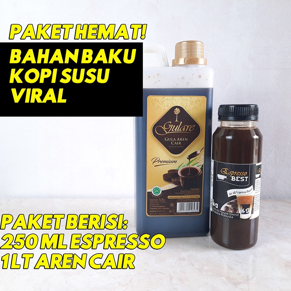 

PAKET HEMAT KOPI ESPRESSO MURNI 250ML + GULA AREN CAIR BPOM