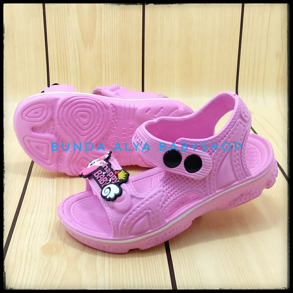 Sendal Anak Perempuan Usia 3 4 5 Tahun Motif Lucu PINK Karet Elastis - Sepatu Sandal Anak Cewek Karet Unicorn Anti Licin Size 24 - 29