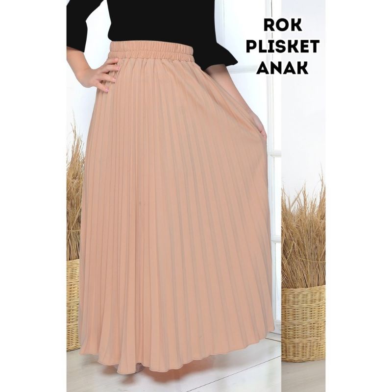 ROK PLISKET ANAK 10-14 TAHUN / ROK PLISKET ANAK PREMIUM / ROK ANAK PEREMPUAN / ROK KLOK ANAK / ROK