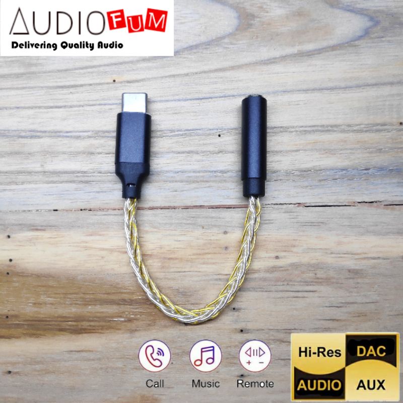 DAC Converter Type C ke Jack 3.5mm Support HTC U11 dan Google Pixel aux