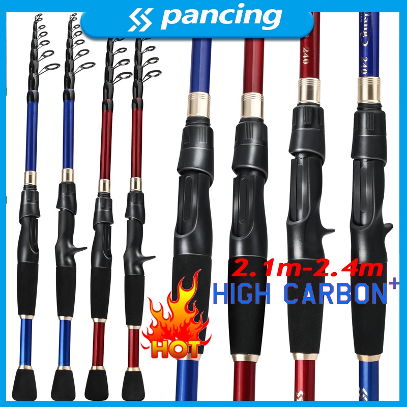 Set  Pancing Joran ultralight Joran Pancing Telescopic Fishing Rod 1.8m 2.1m 2.4m with Fishing Reel 7.2:1 High Speed Ultralight Weight Carbon Fiber Casting Spinning