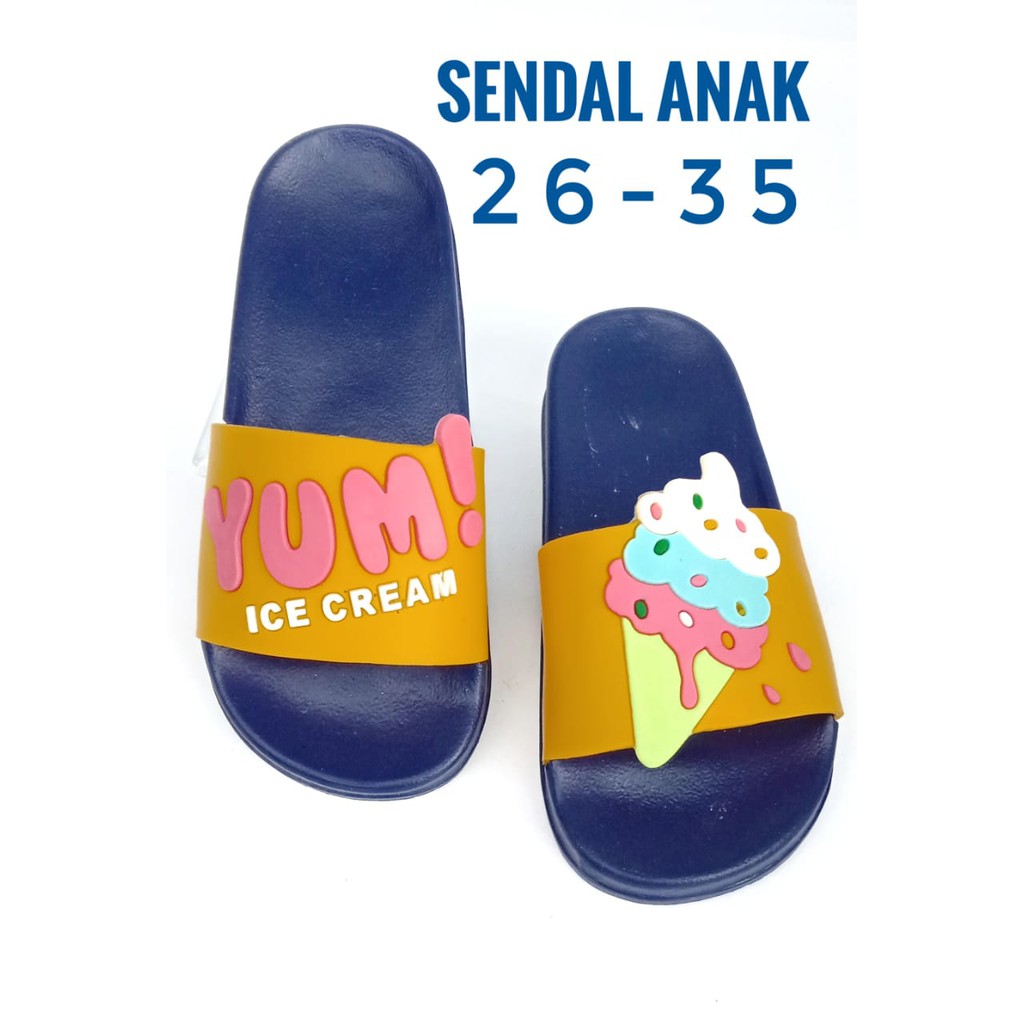 Sandal karet anak motif ice cream
