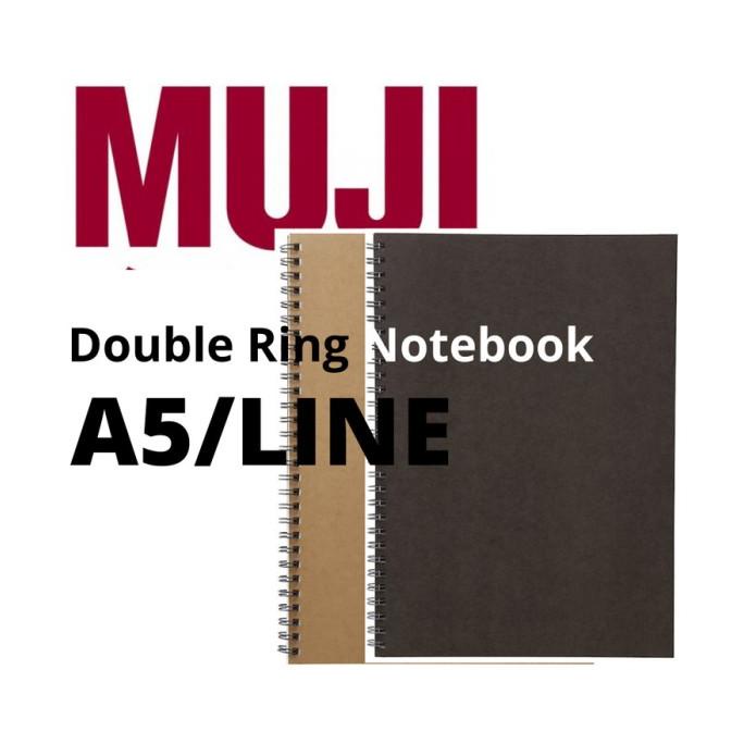 

Office & Stationery | Buku Tulis | Muji - Double Ring Notebook A5 Line 48 Sheets || Buku Tulis / Catatan | Best Seller