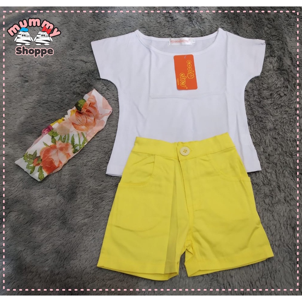 Baju Anak Perempuan Setelan Cool Elves CE 01 3in1 (TOP + PANTS + BANDANA)