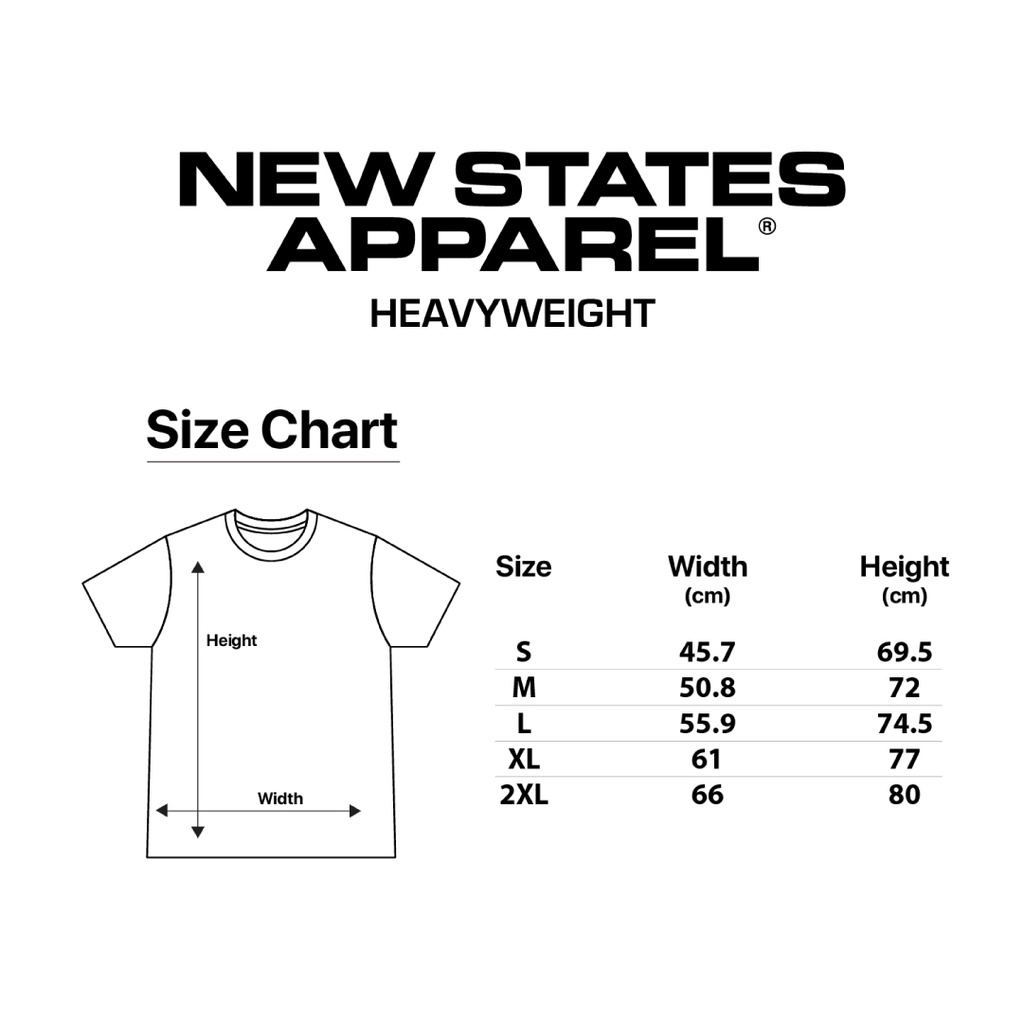 Kaos Polos New States Apparel 5400 Heavyweight Cotton Combed 20s Bahan Adem dan Kokoh