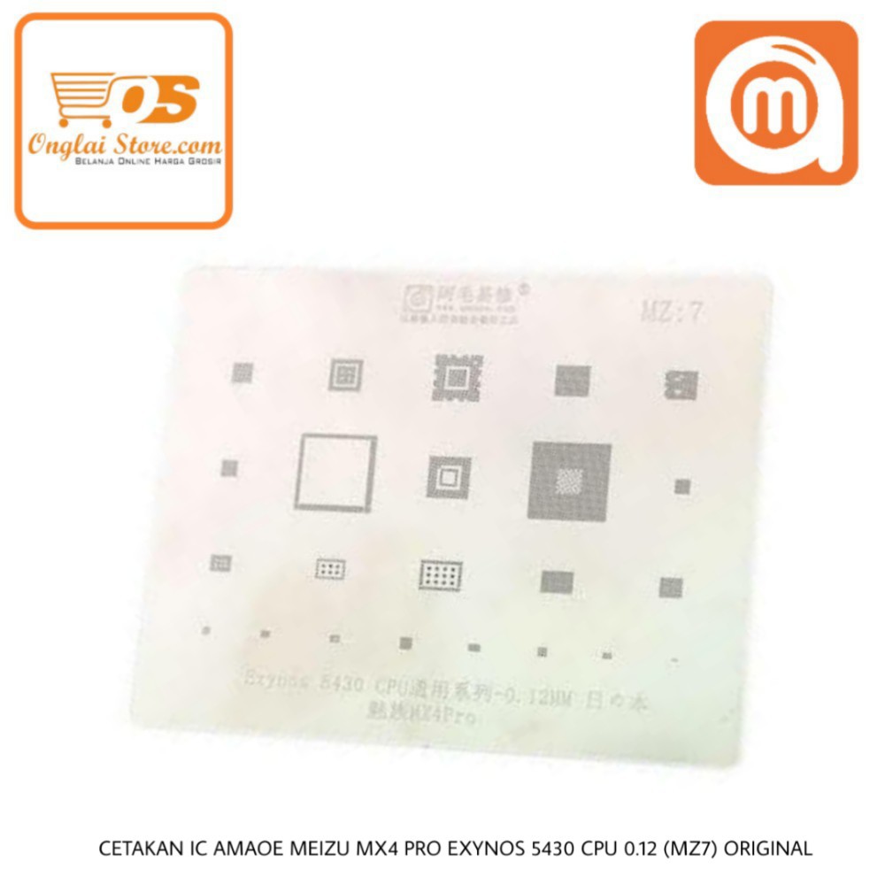 CETAKAN IC AMAOE MZ:7 Exynos 5430 CPU UNIVERSAL SERIES-0.12MM BAHAN JEPANG ORIGINAL 
