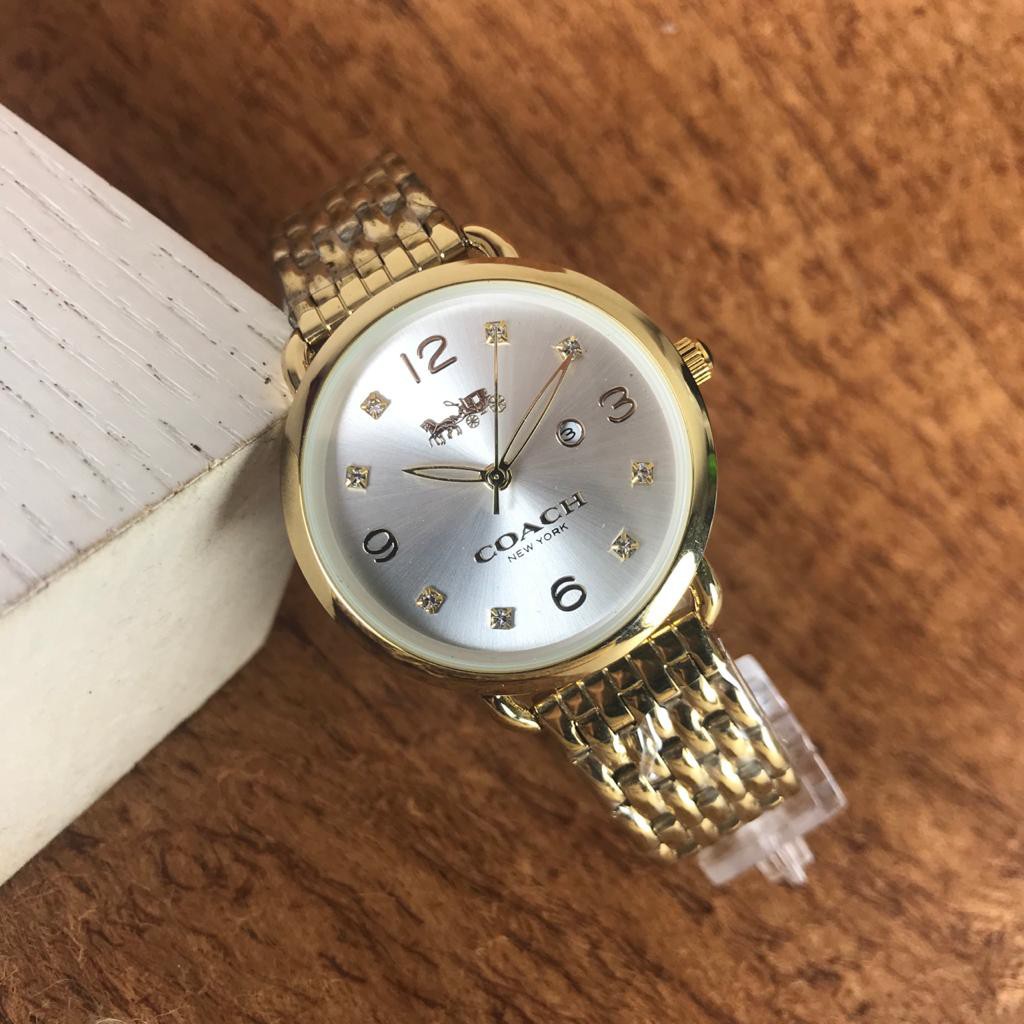 jam tangan Coach wanita fashion rantai stainless tanggal aktif