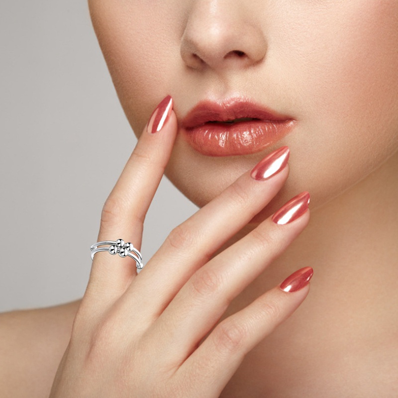 Anxiety Ring Anxiety Fidget Spinner Rotatable Beads Ring Dainty Cute Trendy Jewelry For Women