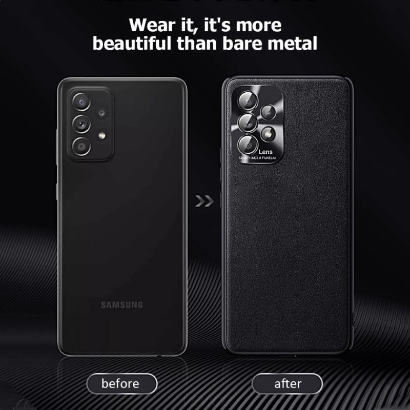 Casing Samsung A32 4G / A32 5G Soft Case Leather Luxury Metal Silikon Lembut