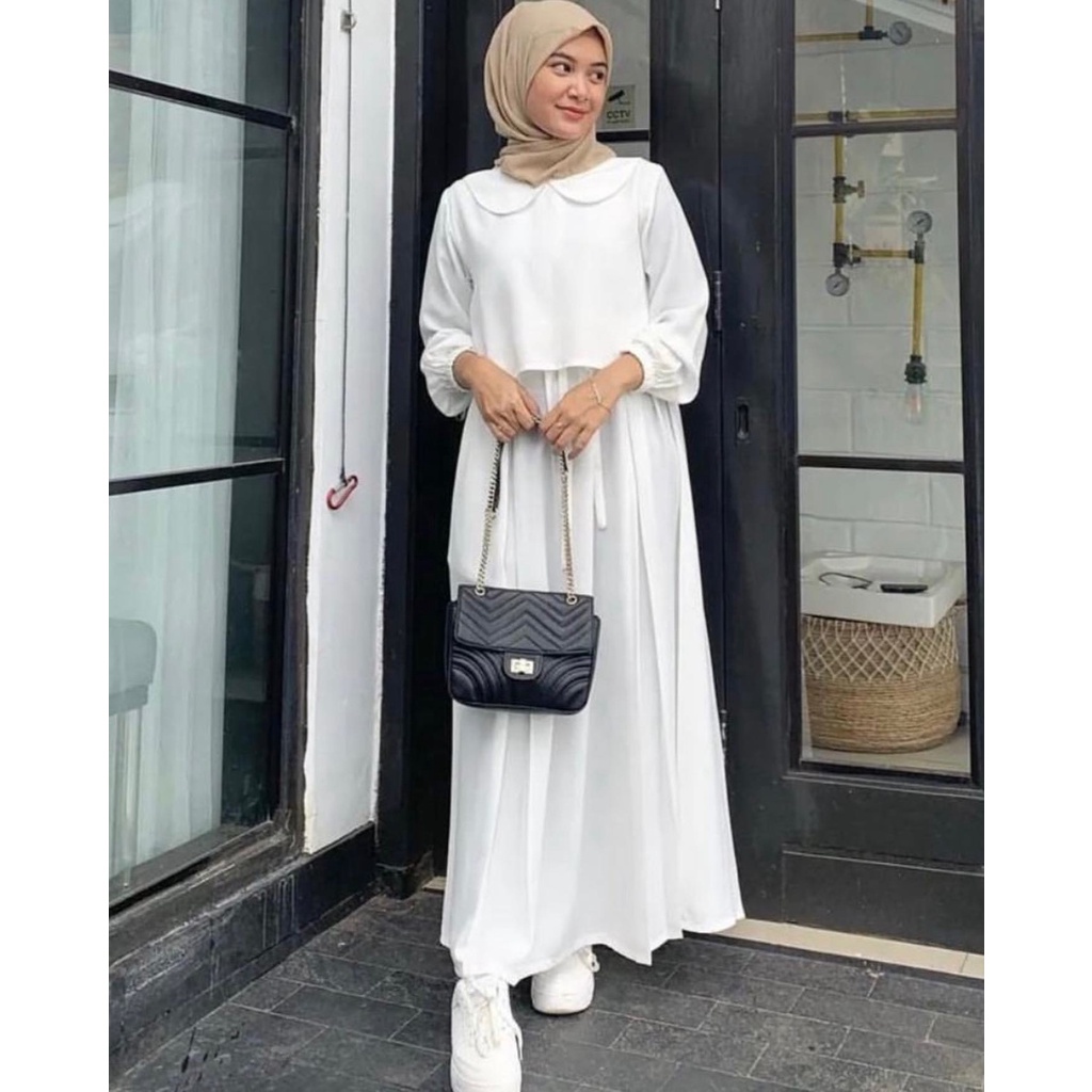 Dara Dress Korean Style Pakaian Wanita Gamis Kekinian Crinkle Airflow