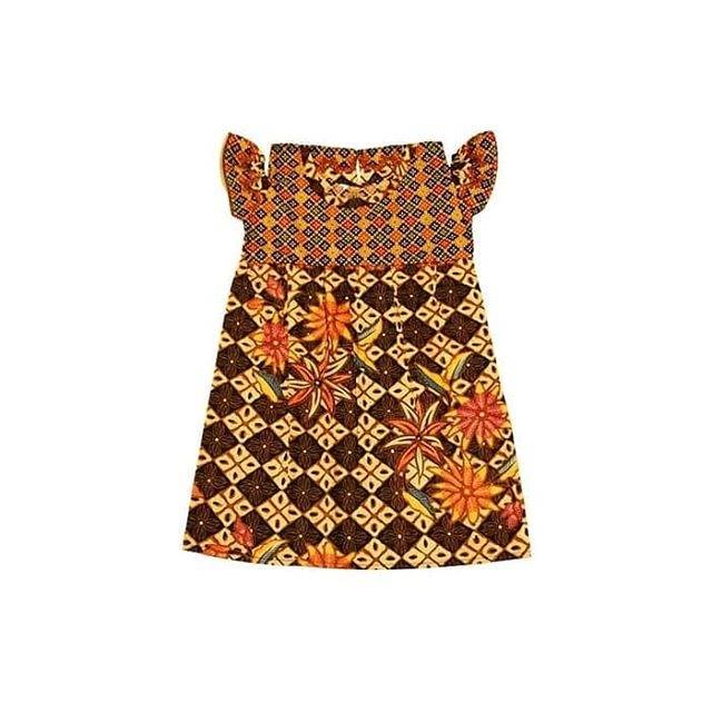 Dress Batik Anak Model Sabrina size XL/Baju Anak Perempuan/Terusan Anak