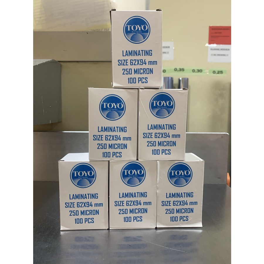 

kln Laminating Toyo ID card 250mic 62 x 94 mm isi 100 lembar