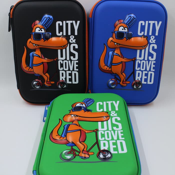 

SMIGGLE LOOK ALIKE KOTAK PENSIL 3D CROCOBIKE + PACKING MIKA TEBAL - Navy