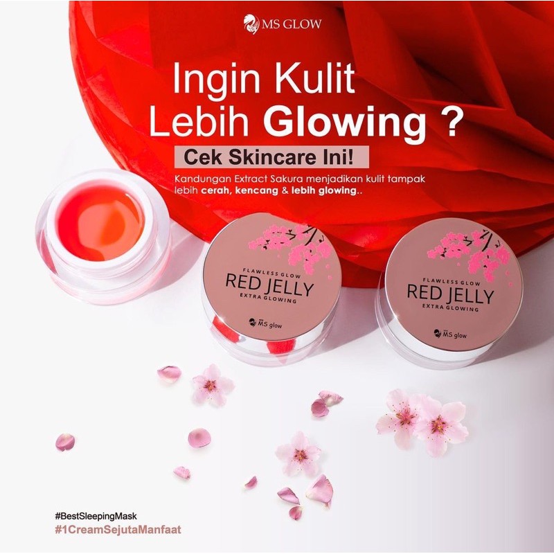 

Ms Glow Original Red Jelly Flawless Extra Glowing Cream Sejuta Manfaat