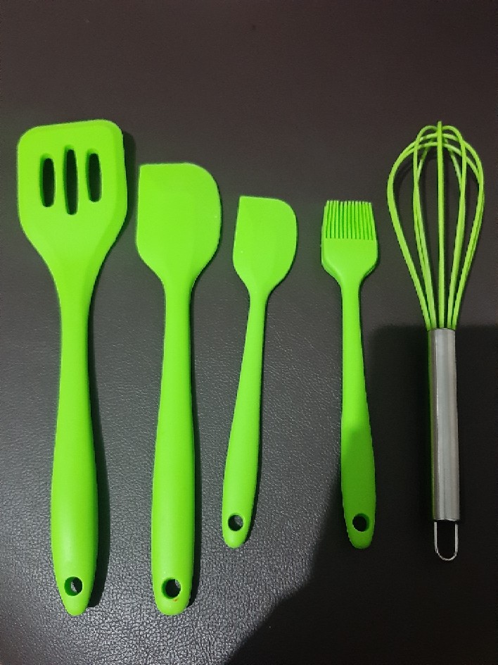 Spatula Silicone Set Alat Masak Kue Baking Silikon Food Grade Utensil 5 Pcs