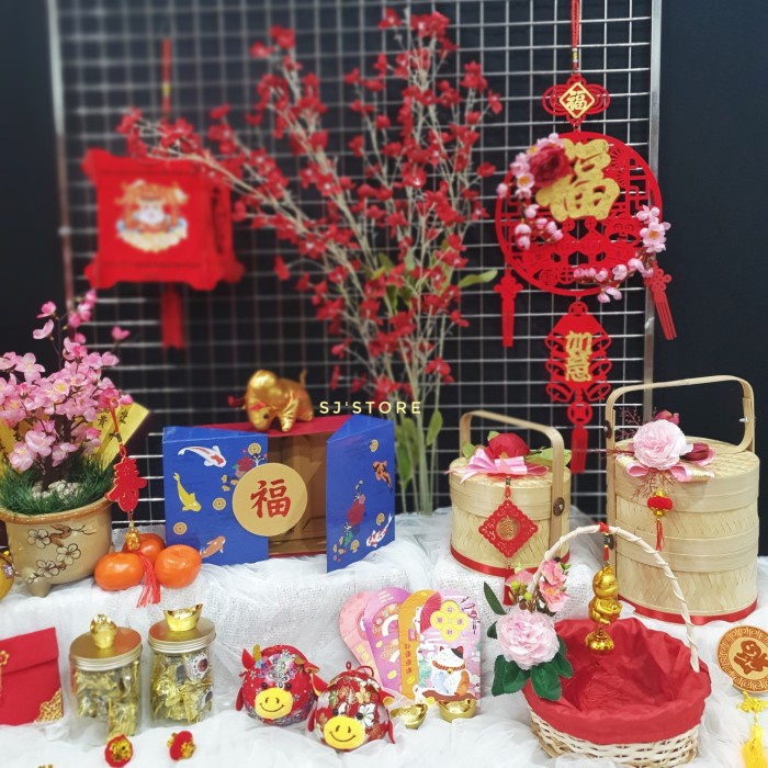 

Paket lengkap hiasan meja imlek Sincia cny edisi tahun 2021 kerbau