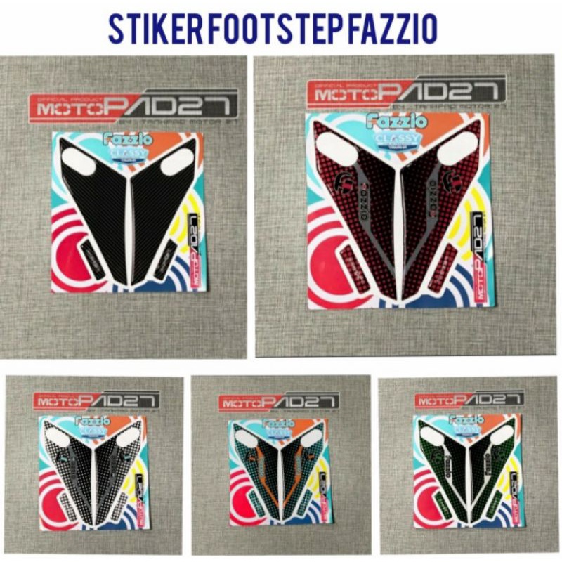 STICKER STIKER RESIN TIMBUL FOTSTEP PIJAKAN KAKI YAMAHA FAZZIO 125 PREMIUM