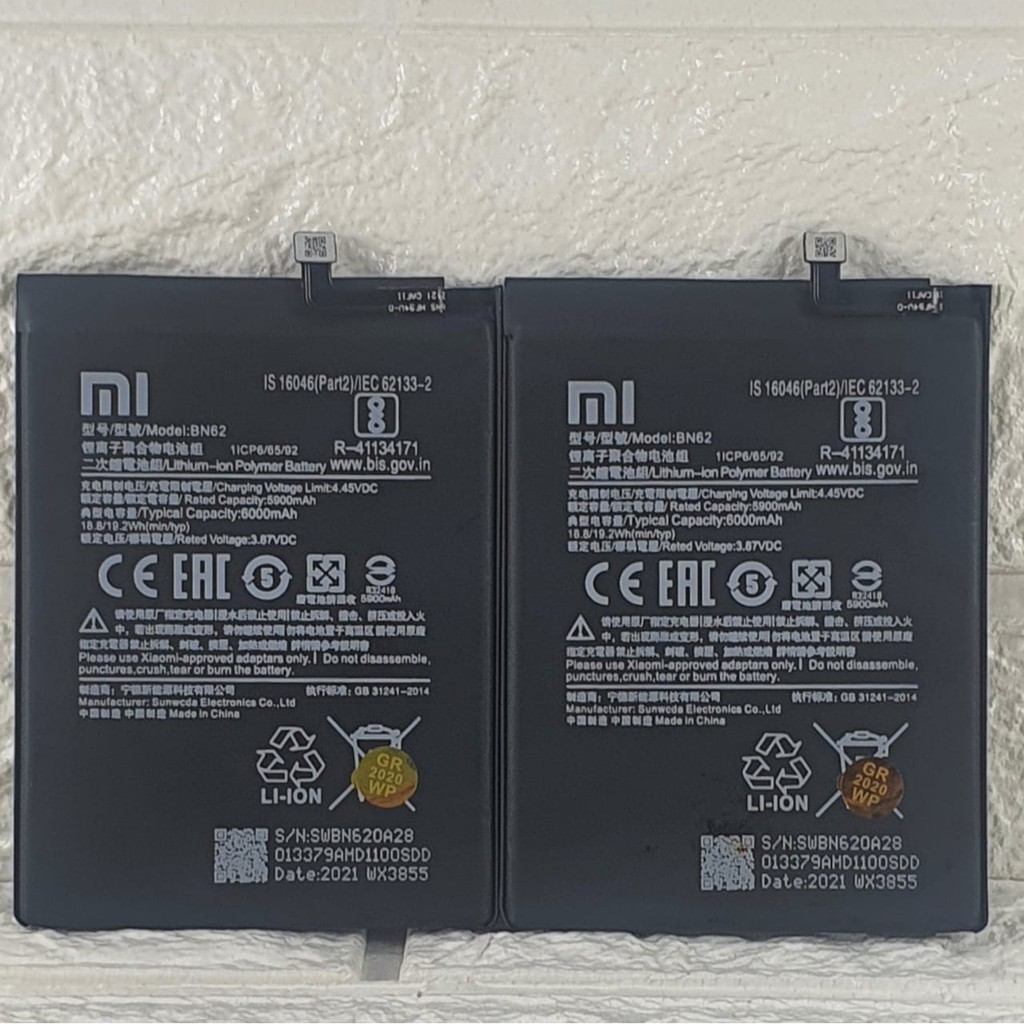 Baterai Battery Original Xiaomi BN62 BN-62 For Tipe HP REDMI 9T - M2010J19SG &amp; POCOPHONE POCO M3 - M2010J19CG