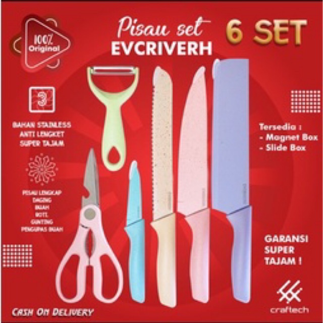 Evcriverh kitchen knife pisau set pisau dapur