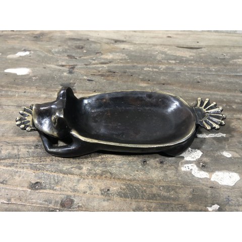 SOLID BRASS FROG SOAP DISH 20 CM