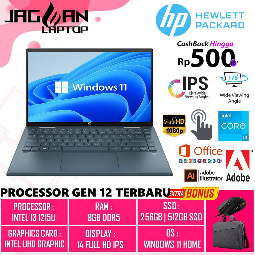 LAPTOP 2IN1 HP PAVILION X360 14 INTEL I3 1215U 8GB 256GB 14&quot; FHD IPS TOUCH WIN11HOME BLUE