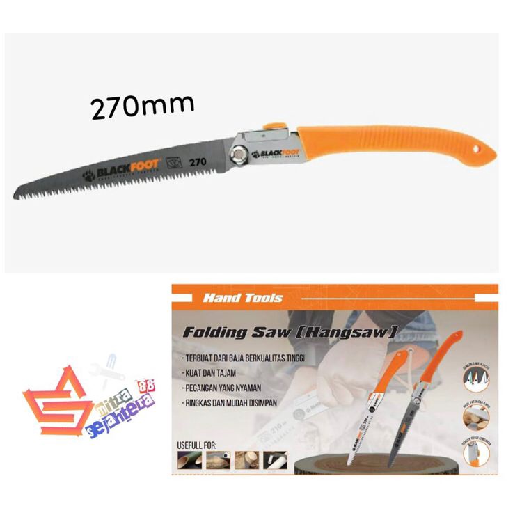 Gergaji Lipat BLACKFOOT 270mm - Graji Lipat Black Foot 270 mm - Folding Saw Gergaji Kayu Serbaguna