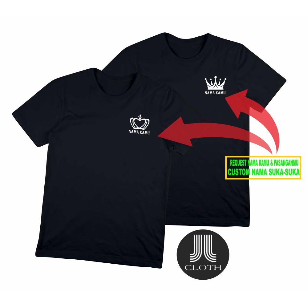 TSHIRT BAJU KAOS DISTRO COUPLE KING QUEEN CUSTOM NAMA SUKA-SUKA COTTON COMBED 30S