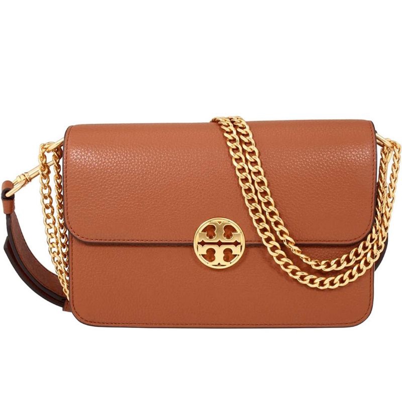 Tory Burch Chelsea Convertible Shoulder Bag Brown Heron