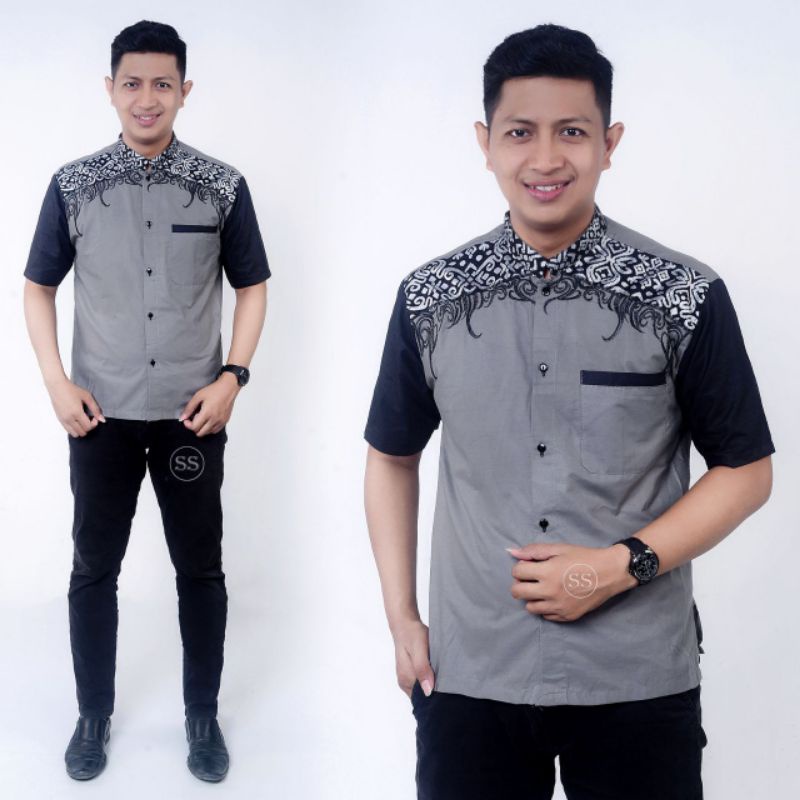 Baju koko batik pria lengan pendek