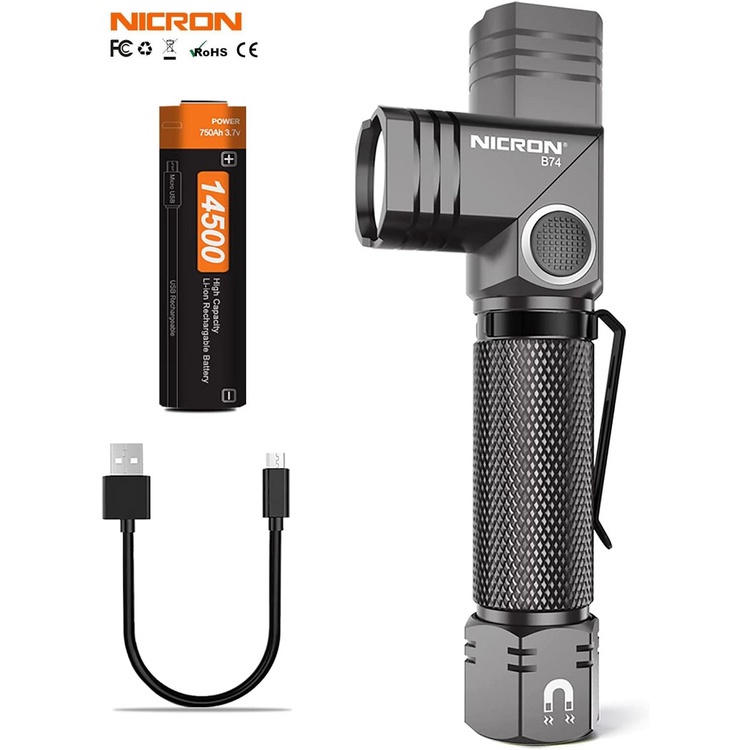NICRON B74 - Mini Twist Rechargeable 750mAh Flashlight 700 Lumens - Senter Mini Portabel Bisa Dicharge - 700 Lumens