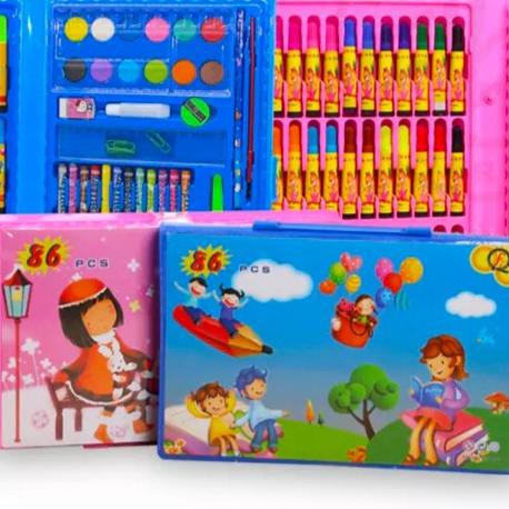 

PERALATAN MENGGAMBAR STATIONERY SET PENSIL CRAYON DAN CAT AIR LENGKAP ISI 86 PERALATAN LUKIS