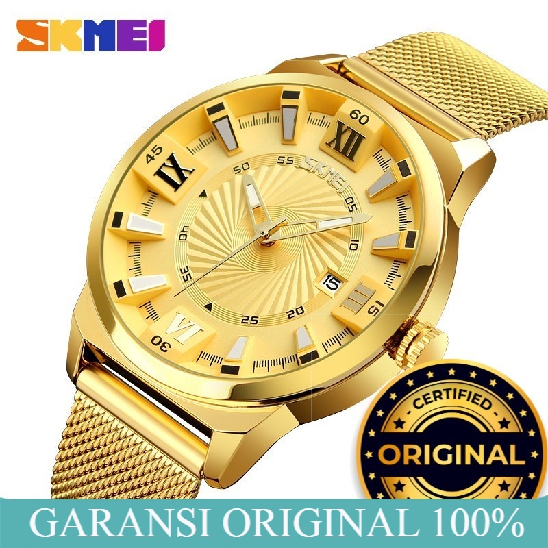Jam Tangan Pria SKMEI 9166 ORIGINAL Jam Tangan Pria Rantai Pasir Analog
