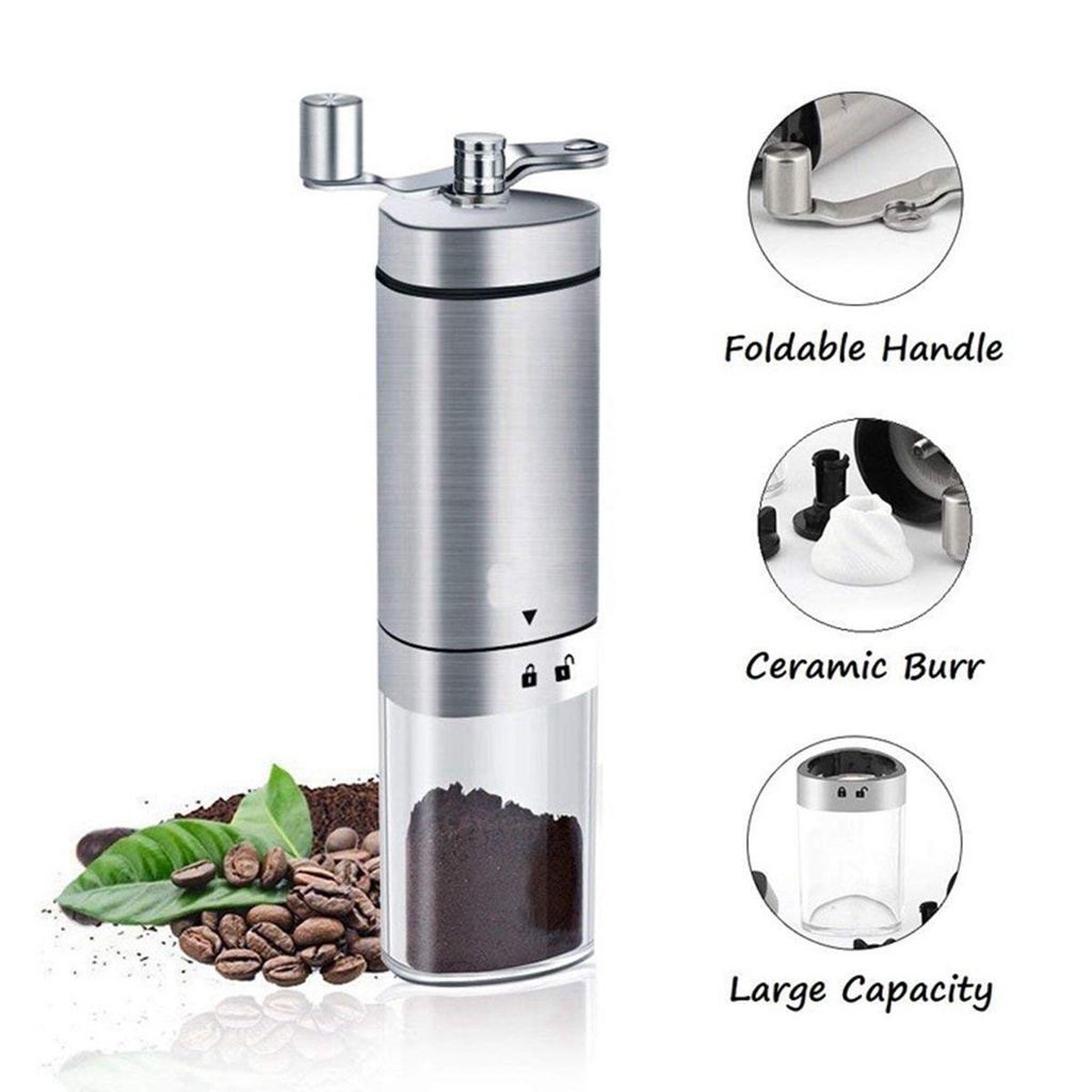 [Elegan] Alat Penggiling Biji Kopi Portable Dapur Mini Segitiga Manual Adjustable Coffee Maker