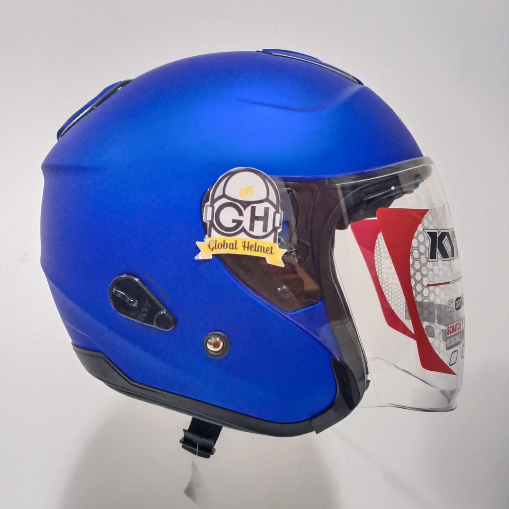 HELM KYT KYOTO SOLID METALIZED FLAT BLUE HALF FACE SINGLE VISOR