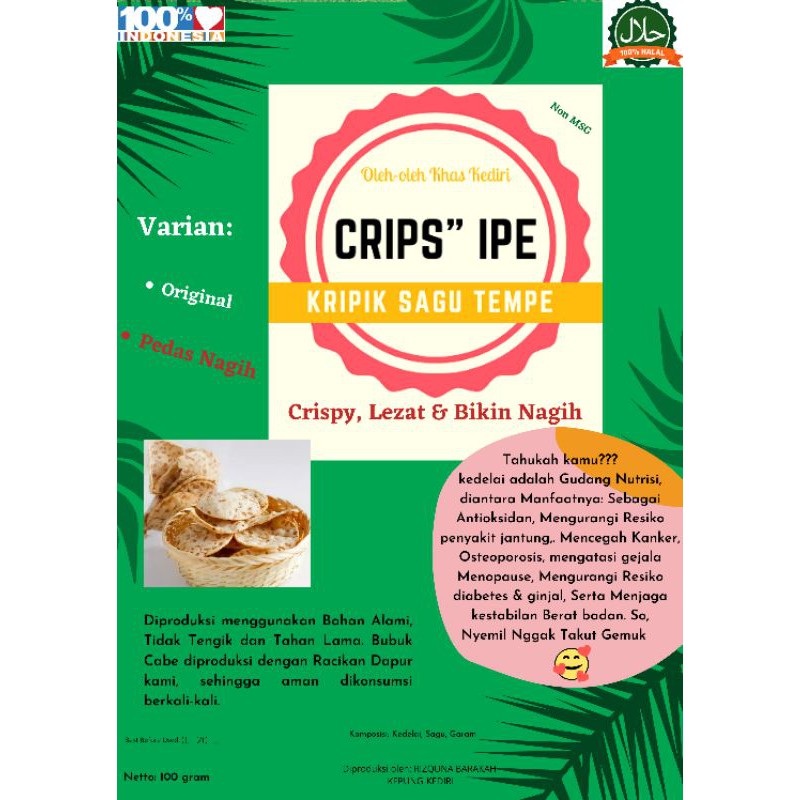 

CRIPSS" IPE KERIPIK SAGU TEMPE