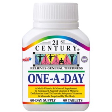 Multivitamin dan Mineral 21st Century One A Day Multi Vitamin & Mineral Supplement Isi 60 Tablet
