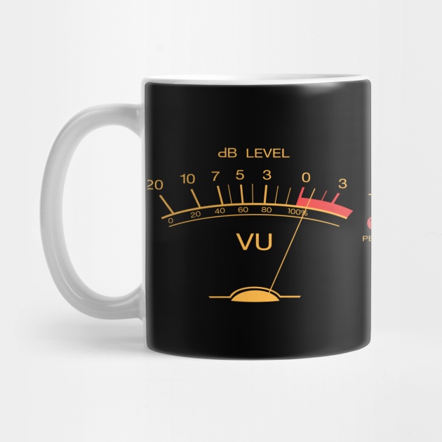 Mug Motif Volume VU Meter Vintage Audio