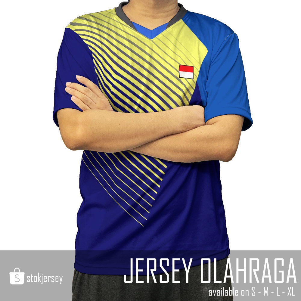 Kaos Jersey Baju Badminton Bulutangkis Olahraga Voli Futsal Lari-1349