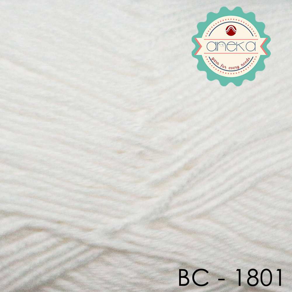 Benang Rajut Katun Bambu / Bamboo Cotton Yarn 3 - 1801 Putih