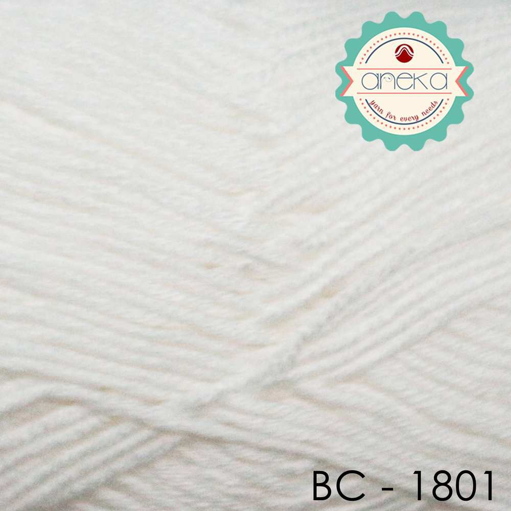 Benang Rajut Katun Bambu / Bamboo Cotton Yarn 3 - 1801 Putih