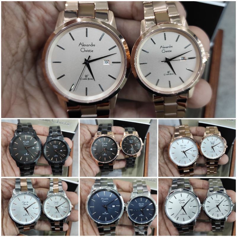 JAM TANGAN ALEXANDRE CHRISTIE AC 8645 COUPLE NEW AC8645 STAINLESS ORIGINAL