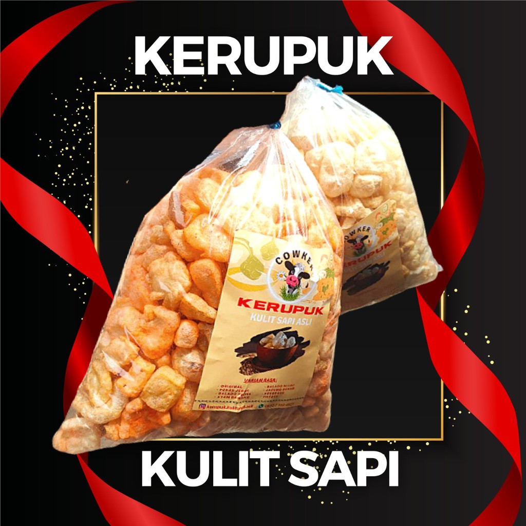 

TERMURAH !!! Kerupuk Kulit Sapi Asli 1000 gram (8 Varian Rasa)