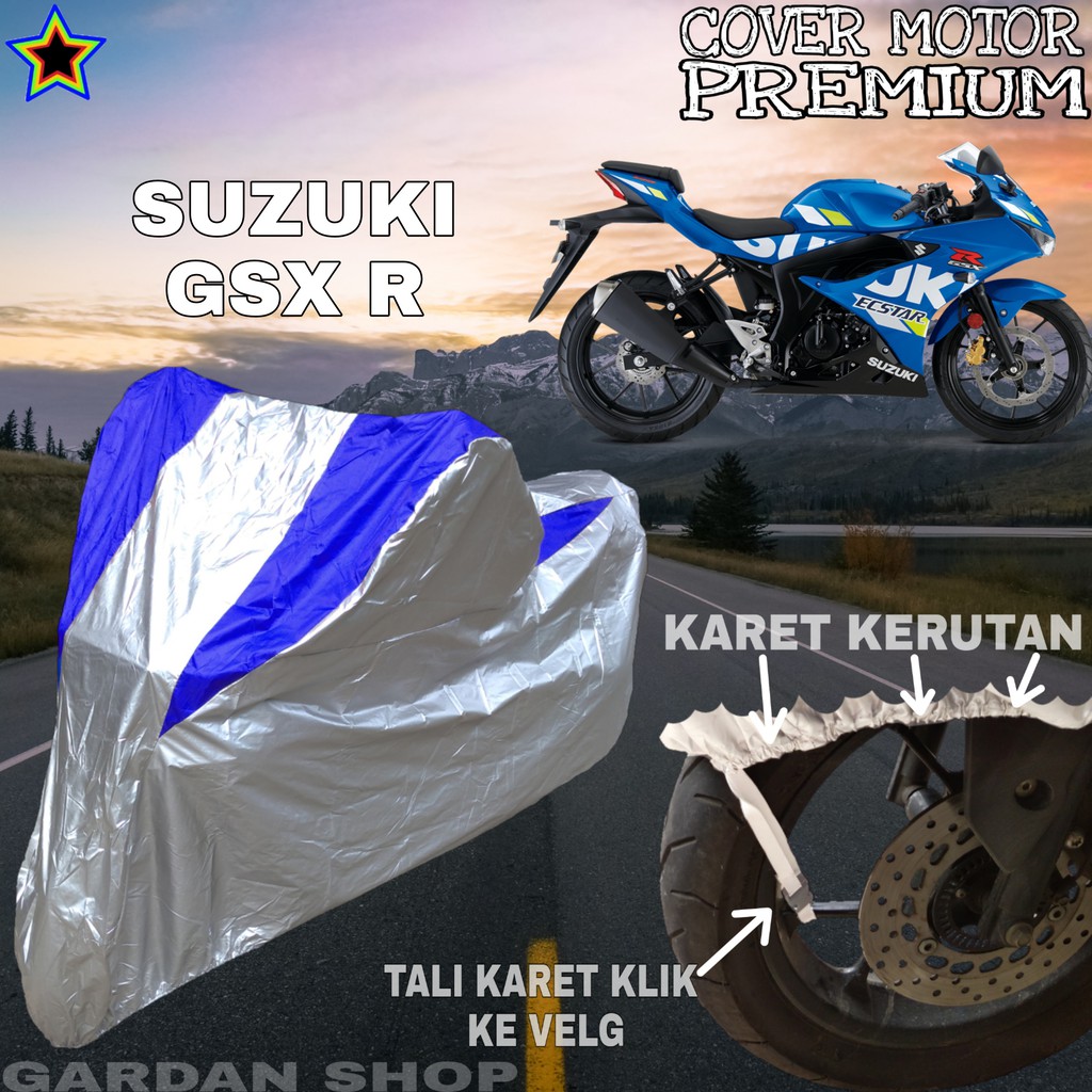 Sarung Motor SUZUKI GSX R Silver BIRU Body Cover Penutup Motor Suzuki Gsx R PREMIUM